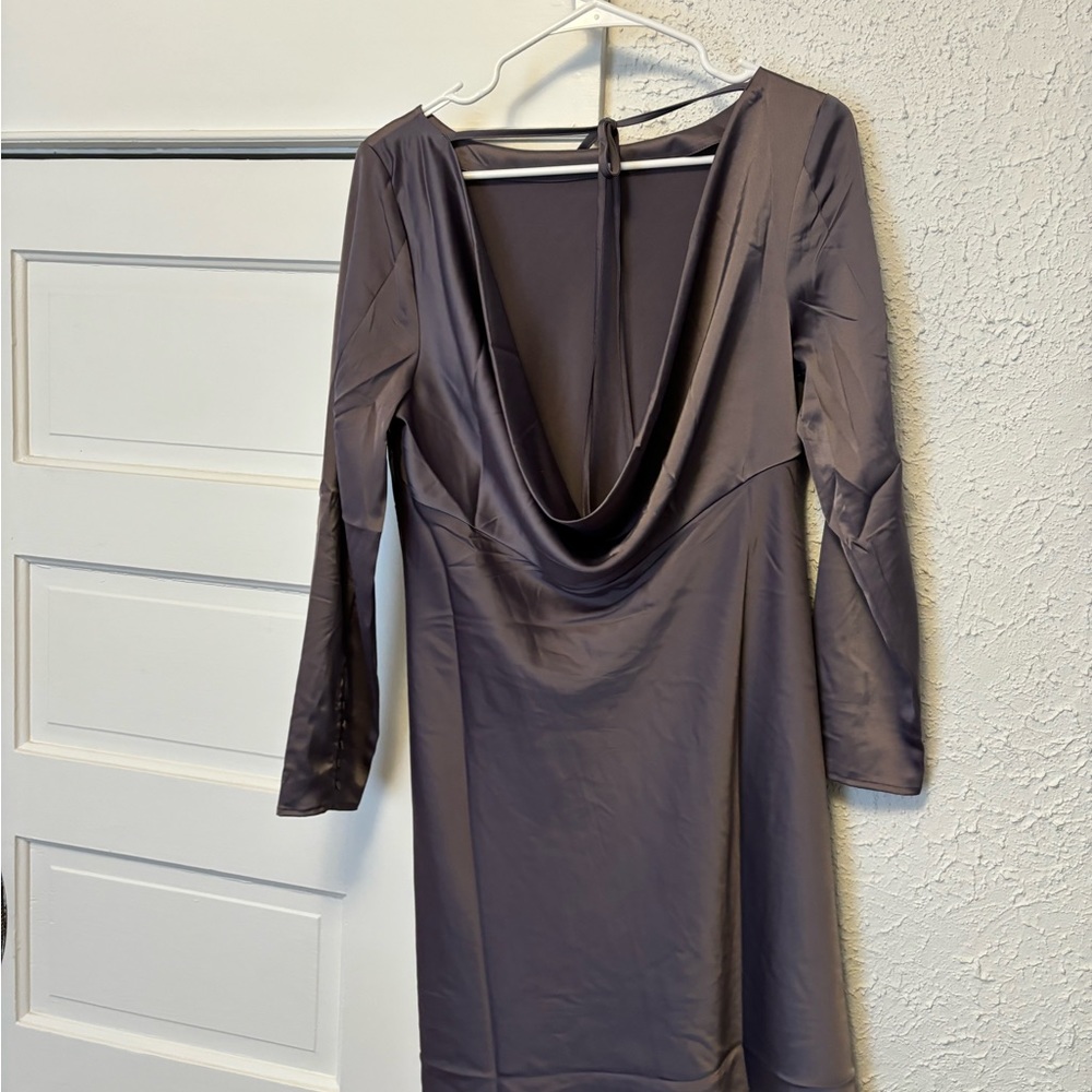 Banana Republic scoop back above the knee satin lavender dress